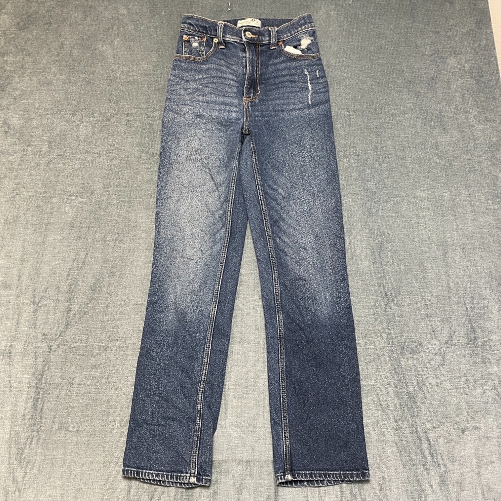 Abercrombie & Fitch 90's Straight Jeans Womens 24/00R Blue Denim Ultra High Rise